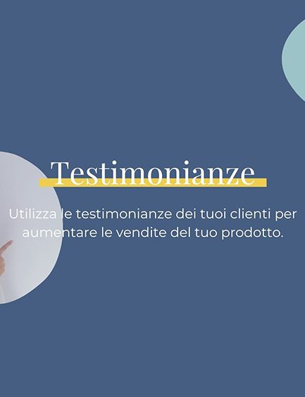 Testimonianze pagina di vendita prodotto